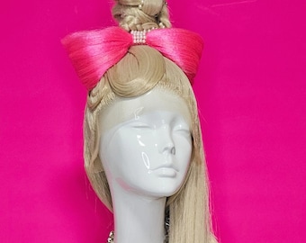Made to Order: Miss Bow Chic, updo wig, Bow Wig, Wig for cosplay, Cosplay wig, Synthetic Wigs, Styled Wigs, Fantasy Hair, Customized Wigs