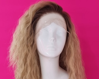 Curly Lace Front Wig | Heat-Resistant Synthetic Fibers, 24-inch Length