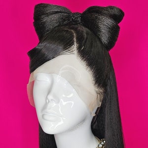 Made to order: Miss Bow Bliss, updo wig, Bow Wig, Wig for cosplay, Cosplay wig, Synthetic Wigs, Styled Wigs, Fantasy Hair, Customized Wigs