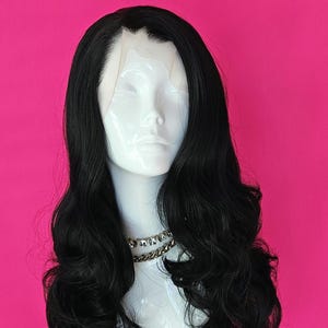 Black Synthetic Wig with bouncy curls