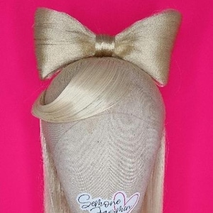 Made to order: Half up half down wig, Bow Wig, Wig for cosplay, Cosplay wig, Synthetic Wigs, Styled Wigs, Fantasy Hair, Customized Wigs