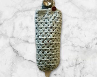Crochet Blue Plastic Bag Holder