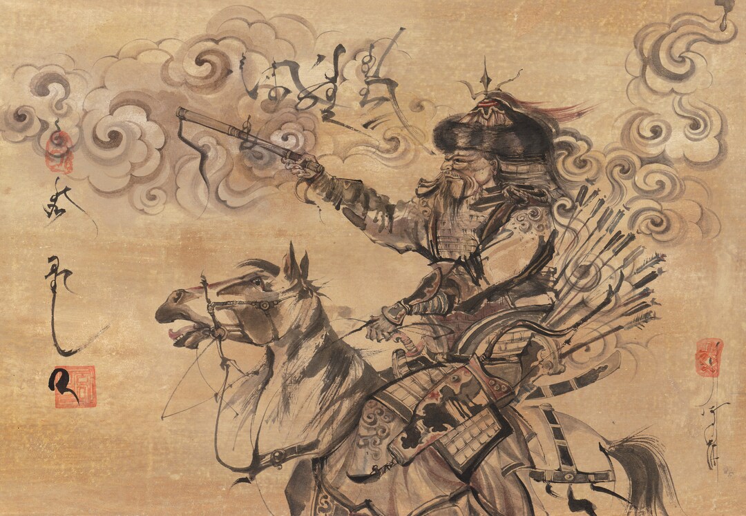 Mongolian Fine Art Print 5/5 Gobi Une arme de guerrier Art Etsy France