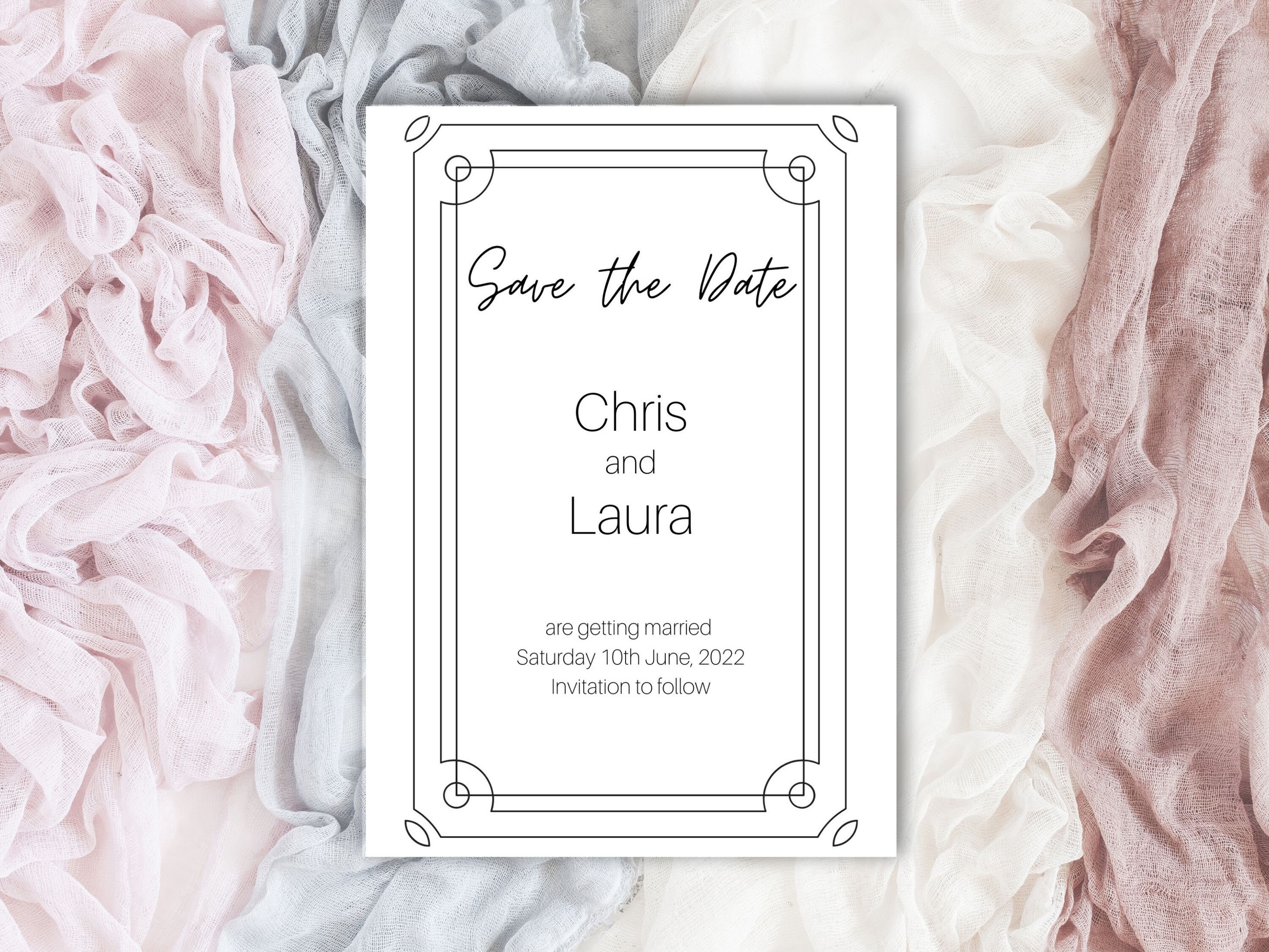 Modern Border Save the Date Template | Etsy