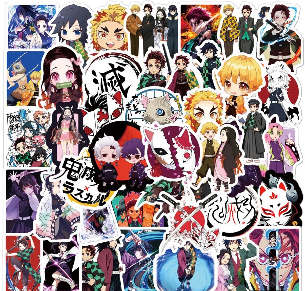 Generic stickers de dessin animé Demon Slayer Kimetsu No Yaiba, autocollant  anime manga 50 pcs à prix pas cher
