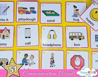 Communication Picture Cards, Autism Visual Aid, Special Education Teacher Communication Aid for kids, Teacher Communcation, Picture Exchange