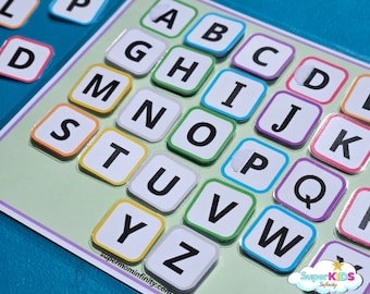 Uppercase Letter Matching Activity, ABC Learning Printable (Digital Download)