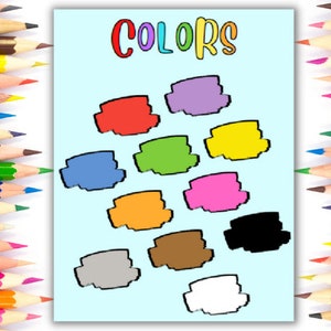 Cuadro de aprendizaje para niños pequeños, póster de colores imprimible, pósteres educativos para niños, arte mural de colores, colores para aprender, cuadro de póster de aprendizaje para niños