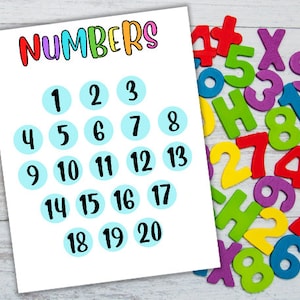 Tabella dei numeri 1-20, poster educativo, tabella di apprendimento, tabella da parete dei numeri, poster da parete, poster dei numeri, numeri 1-20, poster per la scuola domestica