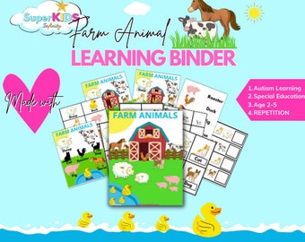 Autism Learning Binder, Farm Animals Activity Book (PDF)