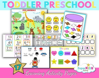 Preschool Learning Binder, Homeschool Activity Book (Printable PDF)