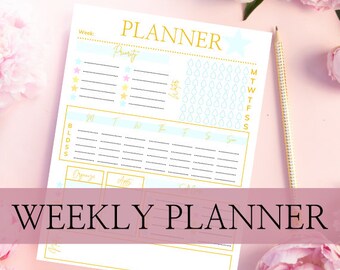 Weekly Planner, Planner Template, Pdf Weekly Planner, Girls Planner, Weekly Organizer, Weekly Menu Printable, Printable