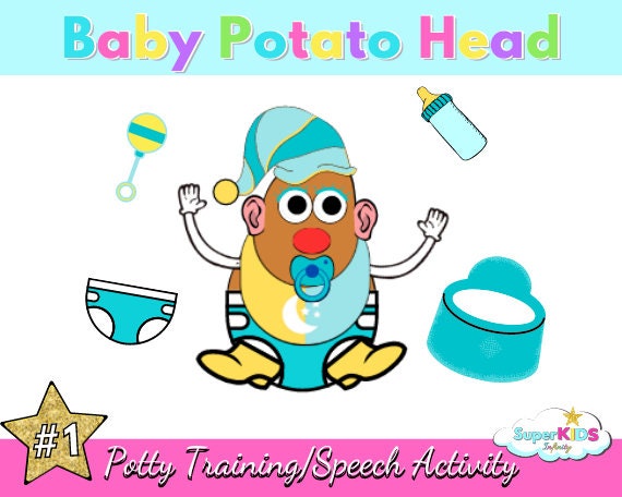 Baby Potato Head Printable Activity, Potato Head Activity, Toddler Speech Activity, Potty Training Printable, Toileting Activity, Toddlers