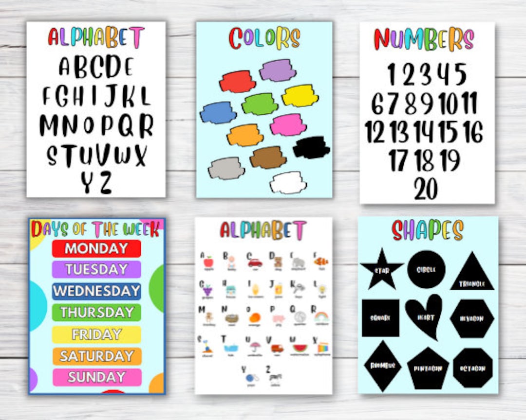 Educational Charts and Posters, Homeschool Learning Supplies, Classroom