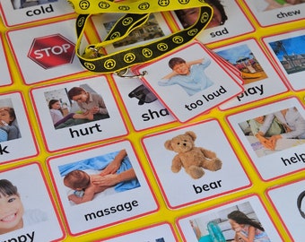 51 Special Education Visual Communication Cards, Autism Visual Pictures Cards, Classroom Communication Cards, Autism Speech Aid Cards