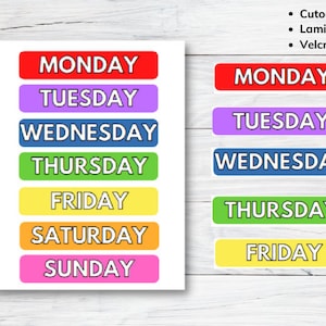 Days of the Week Printable Chart Homeschool Learning - Etsy