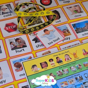 Visuele communicatiekaarten voor non-verbale kinderen en kinderen met spraakvertraging, visueel hulpmiddel voor de kleuterschool, communicatiekaarten in de klas, communicatieschema