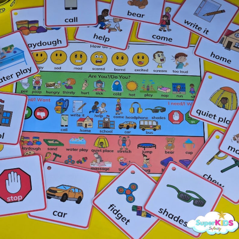 Special Education Visual Aid for Kids, Communication Starter Kit for