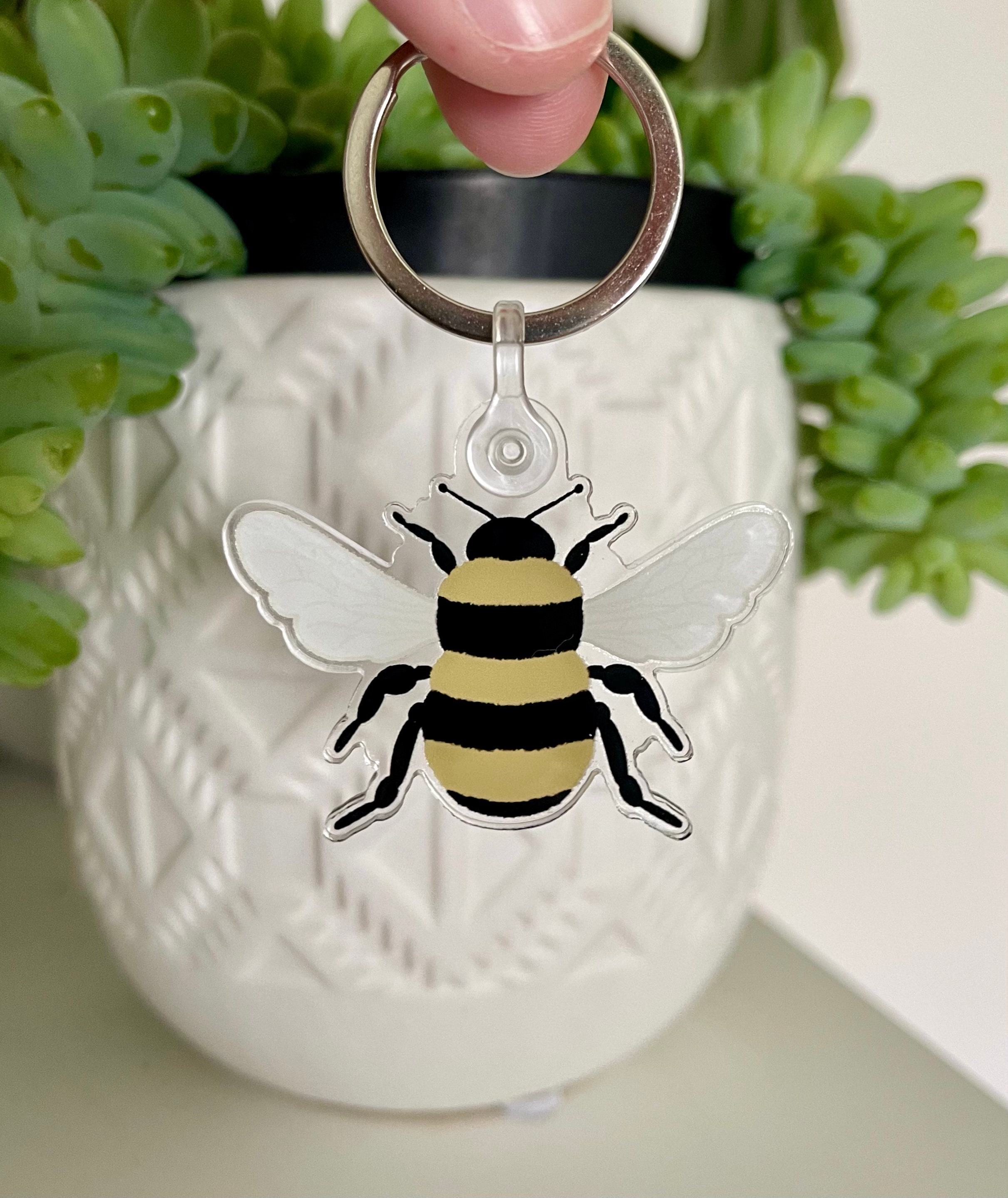 Bee Acrylic Keychain Etsy