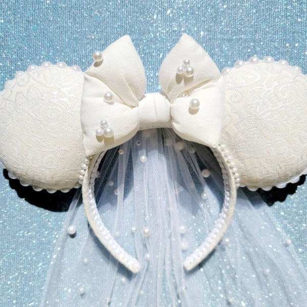 Pearl Mickey Bridal Ears