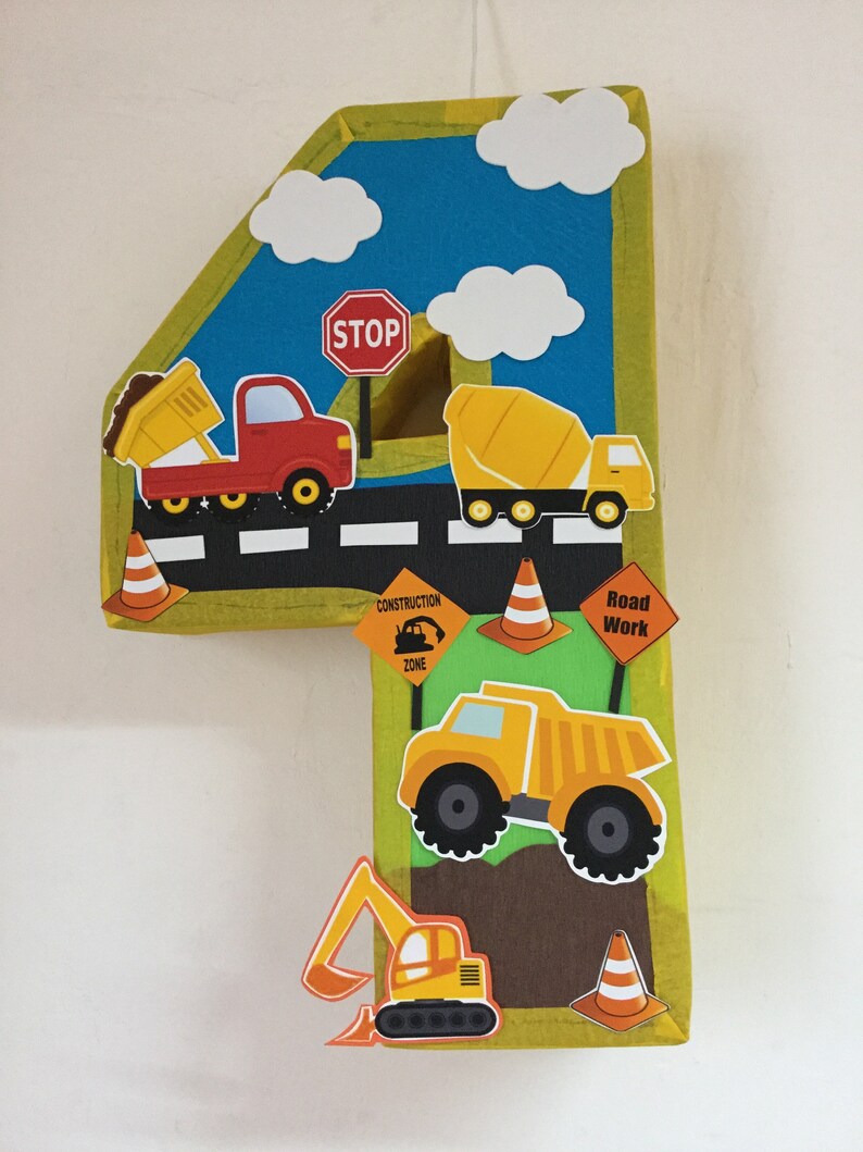 construction Pinata number pinata construction birthday party construction party supplies construction decorations