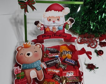 Mini pignatta orsetto pronta per la spedizione con caramelle Piñata di Babbo Natale Bomboniera natalizia Decorazioni per feste di Natale Forniture per feste di Natale