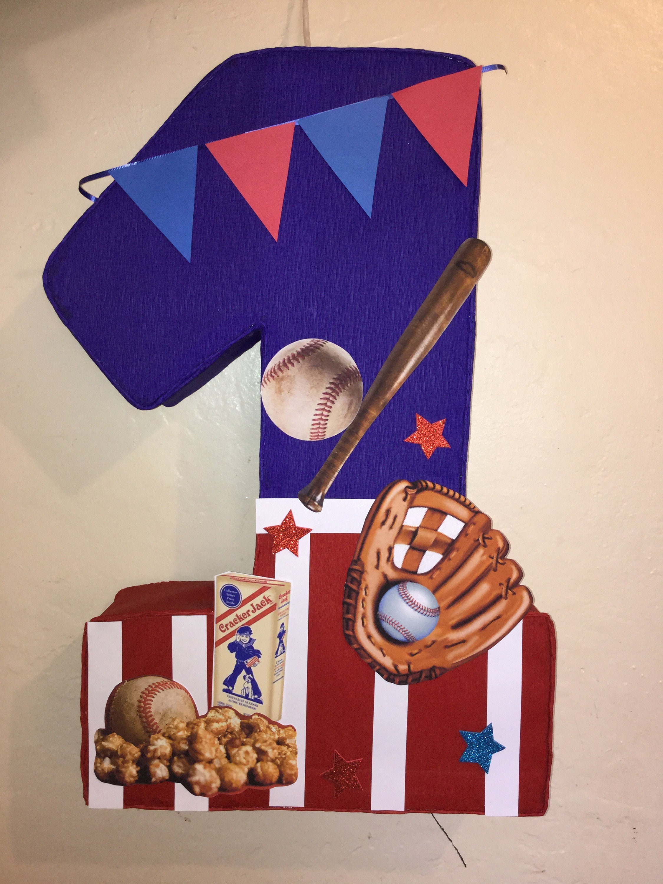 2 piñatas de béisbol grandes de 19 x 19 pulgadas con cuerda de tracción,  suministros para fiesta de cumpleaños, piñata mexicana para juegos de