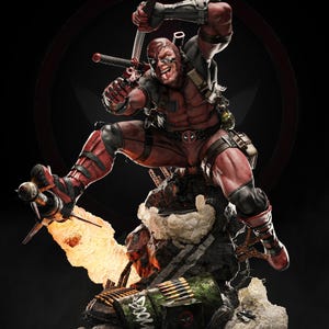 Deadpool - Fan Art, 1/6 omålad 3D-printad byggsats