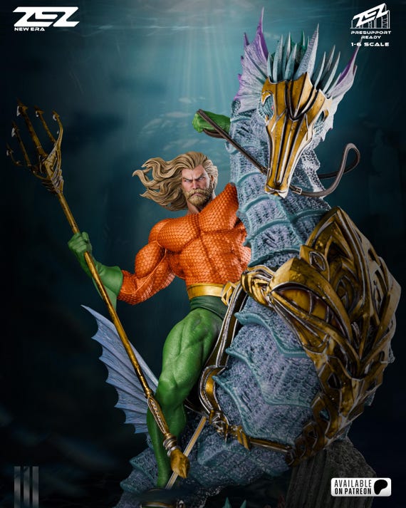 Aquaman -fan Art, by Zez Studios'. Unpainted 3D Printed Kit 1/6