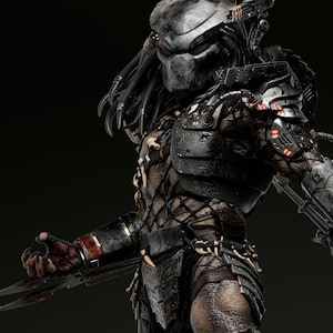 Predator: fanart, 3D-geprinte, ongeverfde modelkit. Schaal 1/6: