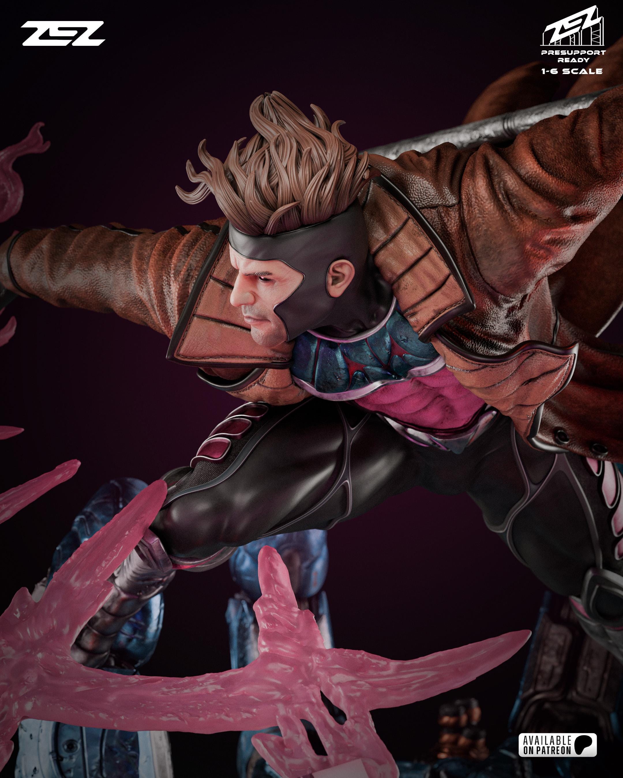 X-Men Gambit - ファンアート、未塗装、3Dプリントモデルキット - Etsy 