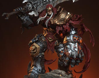 Diorama War (Darksiders) – Fan Art Statue autorstwa Tanuki Figures | Niepomalowany model do druku 3D | Żywica o wysokiej szczegółowości