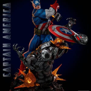 Captain America (Classic suit)  -Fan Art,3D Printed, Unpainted Model Kit 1/6 Scale
