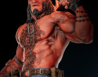 Kit de modelo de fan art de Hellboy: estatua impresa en 3D sin pintar