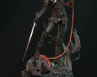 Ciri/The Witcher - Fan Art, kit de modelo impreso en 3D sin pintar, escala 1/6