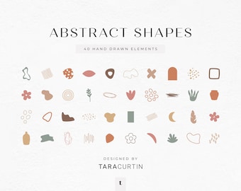 Modern Boho Abstract Shapes, Abstract Shapes Clipart, Modern Shapes Clipart, Shapes SVG, Shapes Circuit, Boho Shapes Clipart, Sheet 1