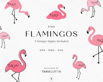 Editable Pink Flamingo Clipart, Flamingo Clipart, Flamingo PNG, Flamingo EPS, Flamingo SVG, Flamingo Shapes, Flamingo Vector, Pink Flamingo