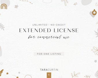 Extended License for Commercial Use, One Listing, Unlimited with No Credit