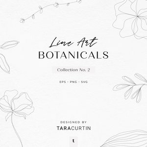 Line Art Botanicals, Collection No. 2, Hand Drawn Plants, Plant Clipart, Flower Clipart, Floral Clipart, Plants SVG, Plants SVG Cricut