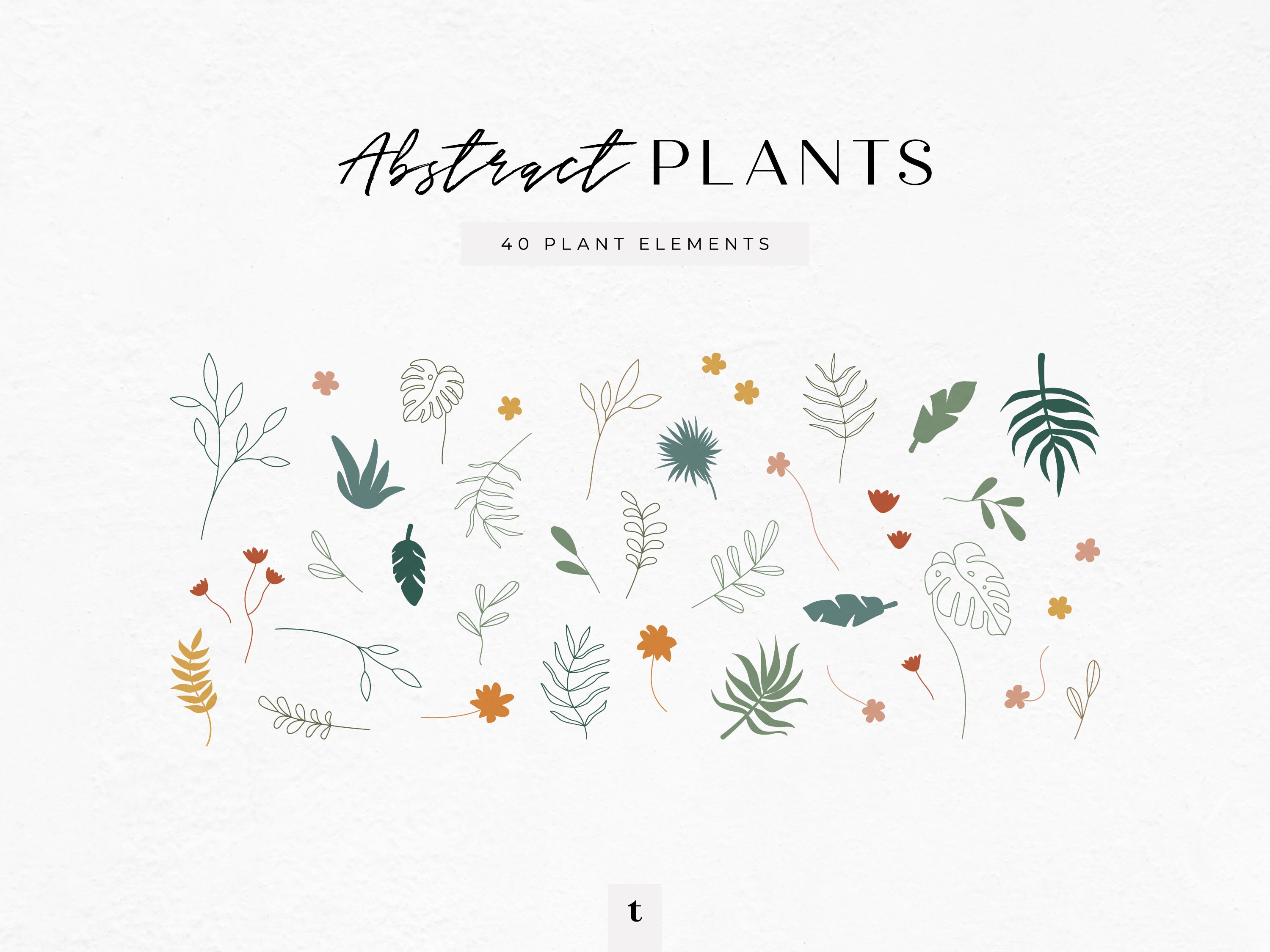 Abstract Elements Collection No. 2 Vases Plants Shapes Etsy