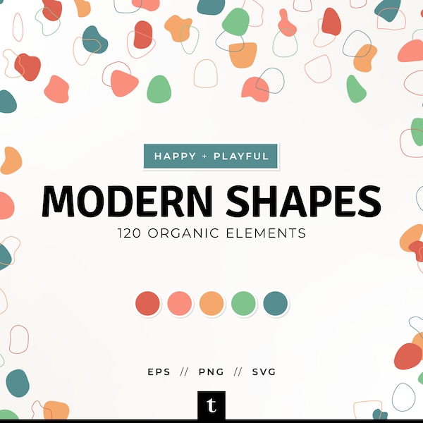 120 Organic Modern Shapes, Organic Shapes Bundle, Organic Shapes Cricut, Abstract Organic Elements, Organic SVG, Shapes SVG