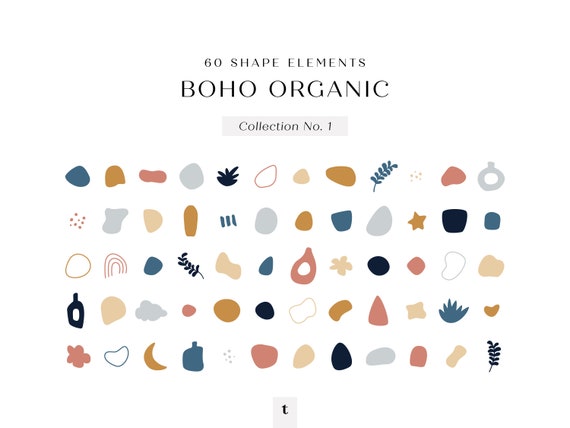 Boho Organic Shapes Abstract Shapes Hand Drawn - Etsy