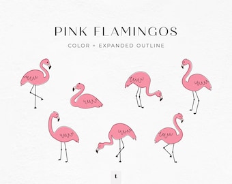 Rosa Flamingo Clipart, Flamingo Clipart, Flamingo PNG, Flamingo EPS, Flamingo Formen, Flamingo Vektor