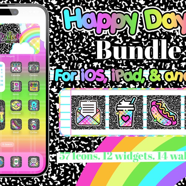 Happy Day app icons bundle for iOS, iPad and android devices