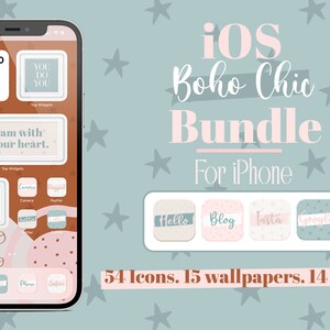 Boho Chic App Icons bundle, iOS, android, screen customization