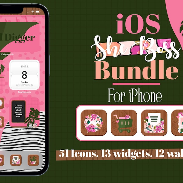 She Boss App Icons Bundle, screen customization