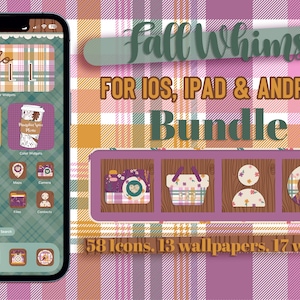 Fall whimsy app icons bundle for iOS, iPad and android