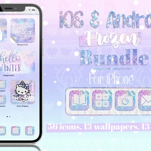 Frozen iOS & Android app icon bundle, screen customization