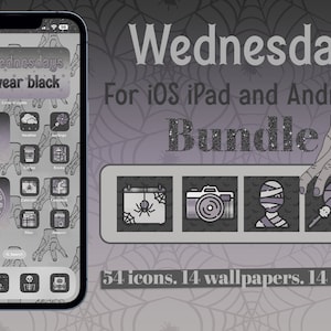 Wednesday app icons bundle for iOS, iPad and android devices