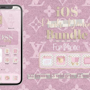 Louis Vuitton pink white icon iOS14 homescreen lock screen